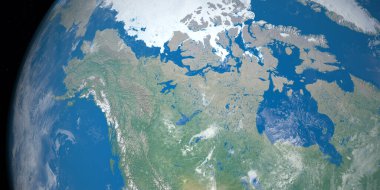 Dünya 'nın kuzeybatı geçidi, dış uzaydan hava görüntüsü