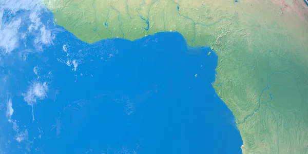 几内亚湾在行星地球上 从太空俯瞰 — 图库照片