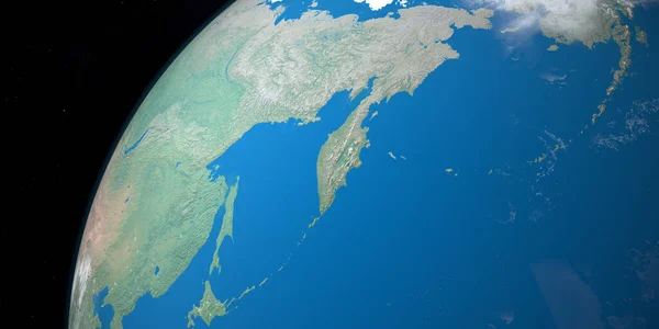 Kamchatka Schiereiland Planeet Aarde Uit Ruimte — Stockfoto