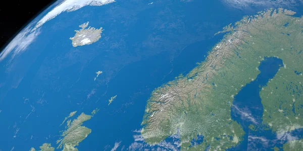 Norway Sea Planet Earth Aerial View Outer Space — Stock Photo, Image