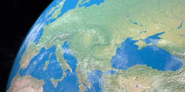 Río Volga Planeta Tierra Vista Aérea Desde Espacio Exterior Renderizar — Foto de Stock