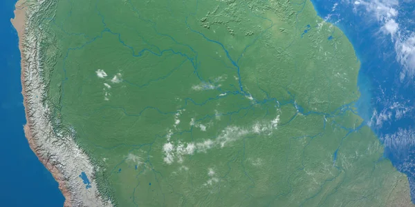 Dünya 'daki Amazon havzası, uzaydan gelen hava manzarası