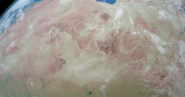 Deserto Saara Planeta Terra Vista Aérea Espaço Exterior — Vídeo de Stock