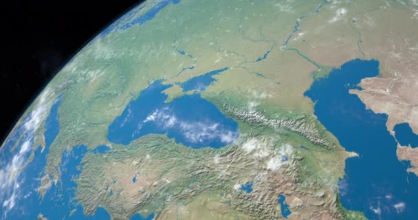 Asowsches Meer Auf Dem Planeten Erde Luftaufnahme Aus Dem Weltraum — Stockvideo