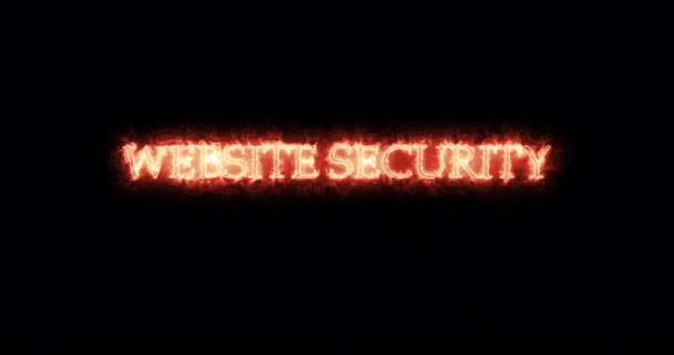 Website Security Mit Feuer Geschrieben Schleife — Stockvideo