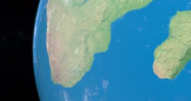 Dünya gezegenindeki Drakensberg, uzaydan gökyüzü görüntüsü