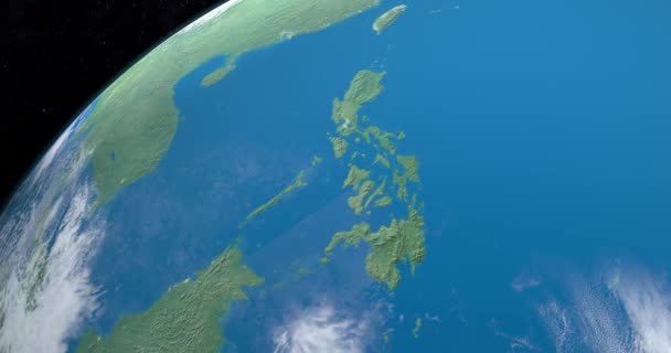 Philippinen Auf Dem Planeten Erde Luftaufnahme Aus Dem Weltraum — Stockvideo