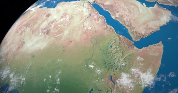 Rzeka Nilu Planecie Ziemia Widok Powietrza Kosmosu — Wideo stockowe