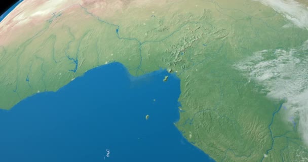 Teluk Guinea Planet Bumi Pandangan Udara Dari Luar Angkasa — Stok Video