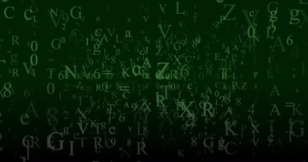 Numbers Letters Scrolling Green Screen Loop — Stock Video
