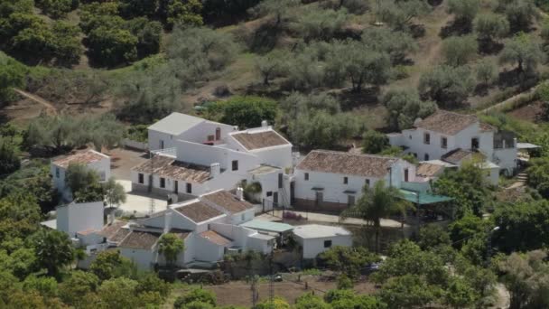 Casas Brancas Uma Fazenda Axarquia Málaga Dia Ensolarado — Vídeo de Stock