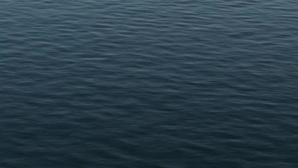 Mar Tranquilo Con Olas Azules Oscuras Ondeando — Vídeo de stock