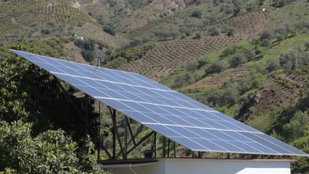 Painel Solar Uma Plantação Agrícola — Vídeo de Stock