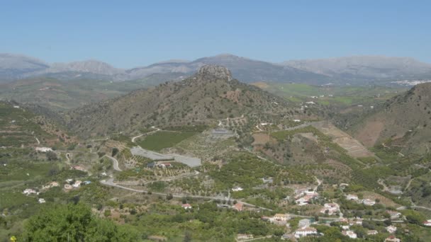 Landschap Masmullar Heuvel Een Zonnige Dag Comares Spanje — Stockvideo