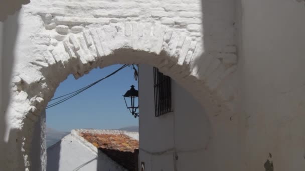 Moorish Street Ancients Archs Comares Axarquia Spain Tilt — Stock Video