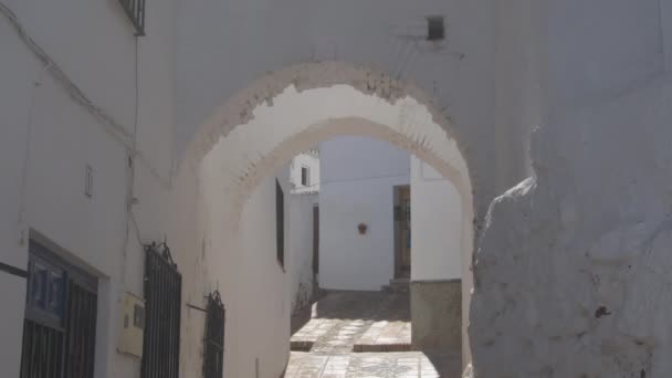 Древние Подковы Дуги Мавританской Улице Комаресе Испания — стоковое видео