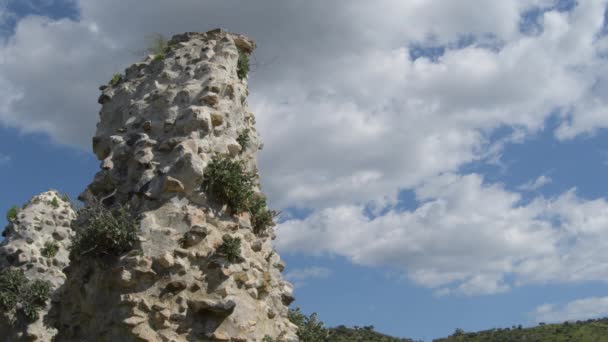 Resto Muralhas Antigas Cartama Espanha — Vídeo de Stock