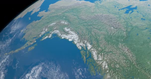 Aljašský Záliv Planetě Zemi Letecký Výhled Vesmíru Prvky Tohoto Obrázku — Stock video