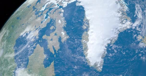 Баффінова Затока Землі Вигляд Космосу — стокове відео