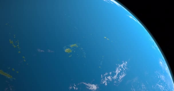 Fiji Island Planeten Jorden Flygfoto Från Yttre Rymden — Stockvideo