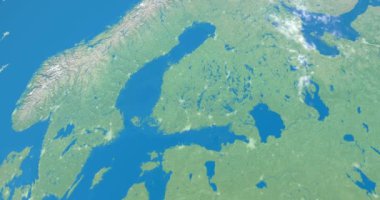 Dünya 'da Bothnia Körfezi, uzaydan hava manzarası