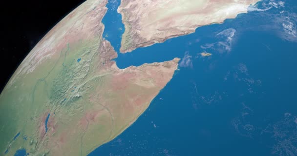 Gulf Aden Planet Earth Aerial View Outer Space — Stock Video