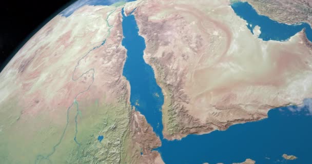 Suezský Záliv Planetě Zemi Letecký Pohled Vesmíru — Stock video