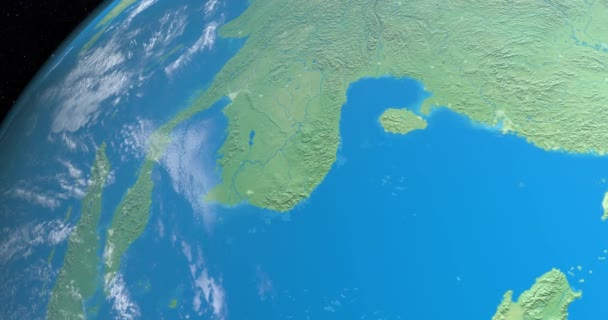Peninsula Indočína Planetě Zemi Letecký Pohled Vesmíru Prvky Tohoto Obrázku — Stock video