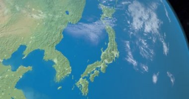 Dış uzaydan Dünya 'da Japon Denizi. Bu görüntünün elementleri NASA tarafından döşenmiştir