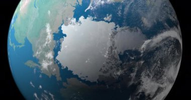 Dünya gezegenindeki Artik Okyanus, uzaydan gelen hava manzarası. Bu görüntünün elementleri NASA tarafından döşenmiştir