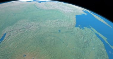 Lena River, Dünya gezegeninde, uzaydan hava manzaralı. Bu görüntünün elementleri NASA tarafından döşenmiştir
