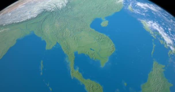 Río Mekong Planeta Tierra Vista Aérea Desde Espacio Exterior Elementos — Vídeos de Stock