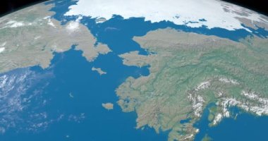 Dünya gezegeninde Chukchi Denizi, uzaydan hava manzarası. Bu görüntünün elementleri NASA tarafından döşenmiştir