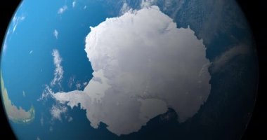 Güney Okyanusu dış uzaydan Dünya gezegeninde. Bu görüntünün elementleri NASA tarafından döşenmiştir