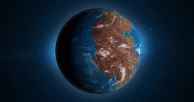 Dünya gezegeninde dönen Pangaea ya da Pangea Dünya Süperkıtası