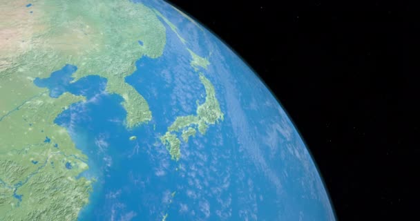 Halbinsel Shandong Auf Dem Planeten Erde Luftaufnahme Aus Dem Weltraum — Stockvideo