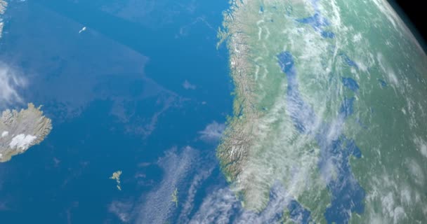 Νορβηγική Θάλασσα Στον Πλανήτη Εναέρια Θέα Από Διάστημα Στοιχεία Αυτής — Αρχείο Βίντεο