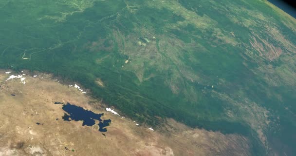 惑星地球のチティカカ湖 宇宙からの空中の眺め — ストック動画