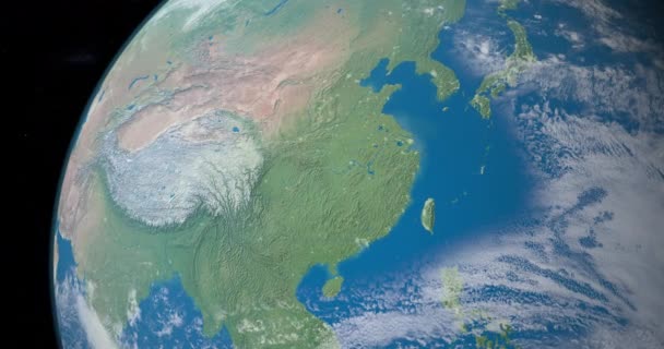 Gelber Fluss Auf Dem Planeten Erde Luftaufnahme Aus Dem Weltraum — Stockvideo