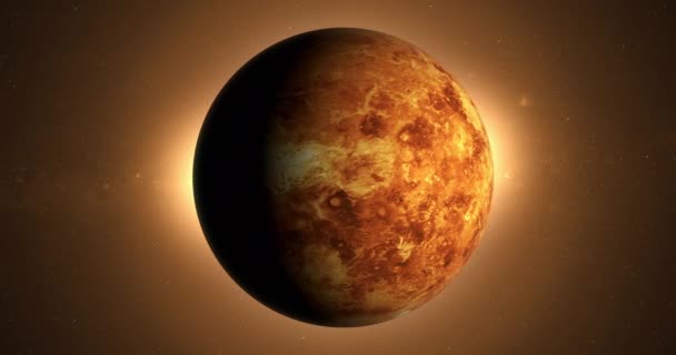 Venus planet in its own orbit in the outer space — Stock Footage Venus Planet Its Own Orbit Outer Space Stock Video