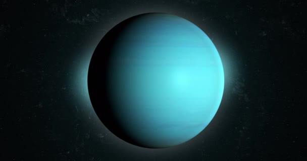 Uranus Planet Roterar Sin Egen Omloppsbana Yttre Rymden — Stockvideo