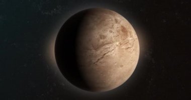Charon, cüce gezegen Pluto 'nun doğal uydusu, uzayda dönüyor.