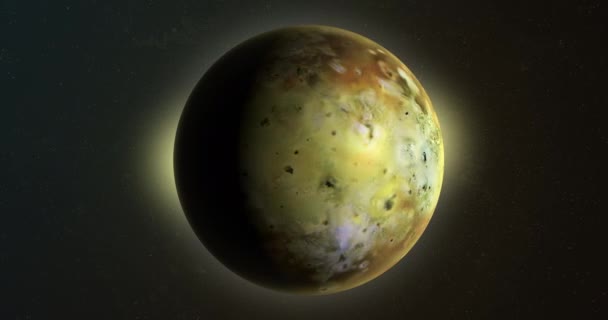 Jupitermond Der Sich Seiner Eigenen Umlaufbahn Weltraum Dreht — Stockvideo