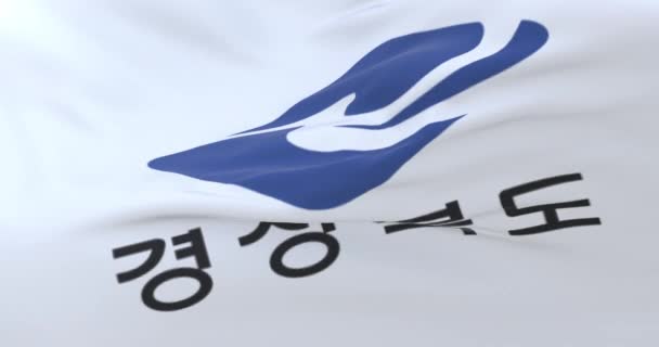 Bandera Gyeongsang Del Norte Provincia Corea Del Sur Bucle — Vídeos de Stock