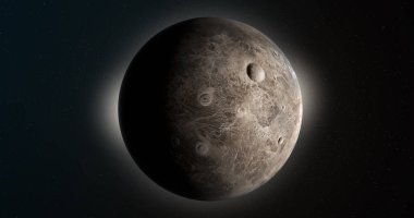 Ceres, cüce gezegen, dış uzayda.