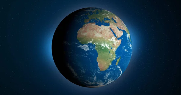 Planeta Tierra Girando Propia Órbita Espacio Exterior — Foto de Stock