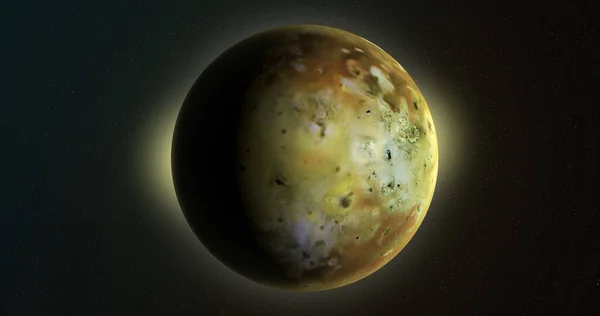 Луна Юпитера Вращается Своей Орбите Открытом Космосе — стоковое фото