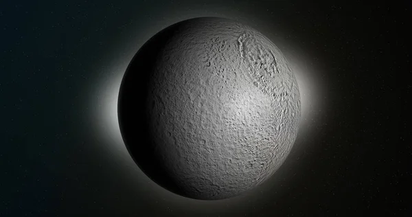 卫星Tethys 土星的月亮 在外层空间 — 图库照片