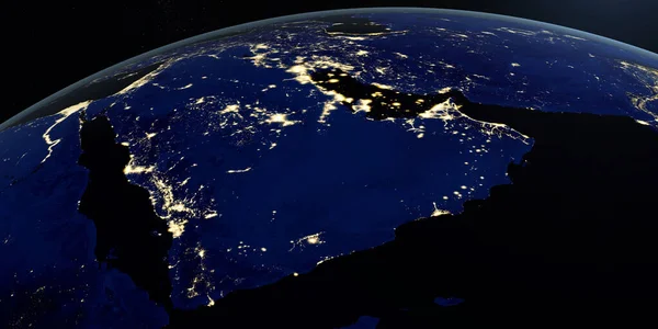 Αραβική Χερσόνησος Στη Πλανήτη Περιστρέφεται Από Διάστημα — Φωτογραφία Αρχείου