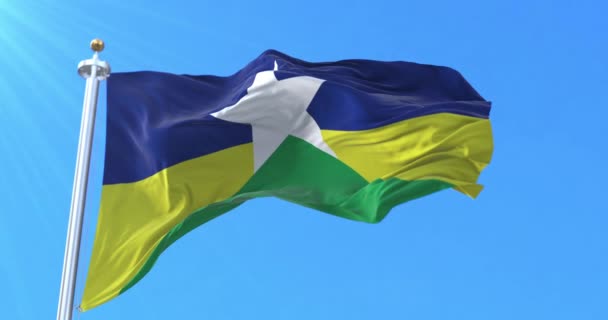 Флаг Штата Рондония Бразилия Петля — стоковое видео